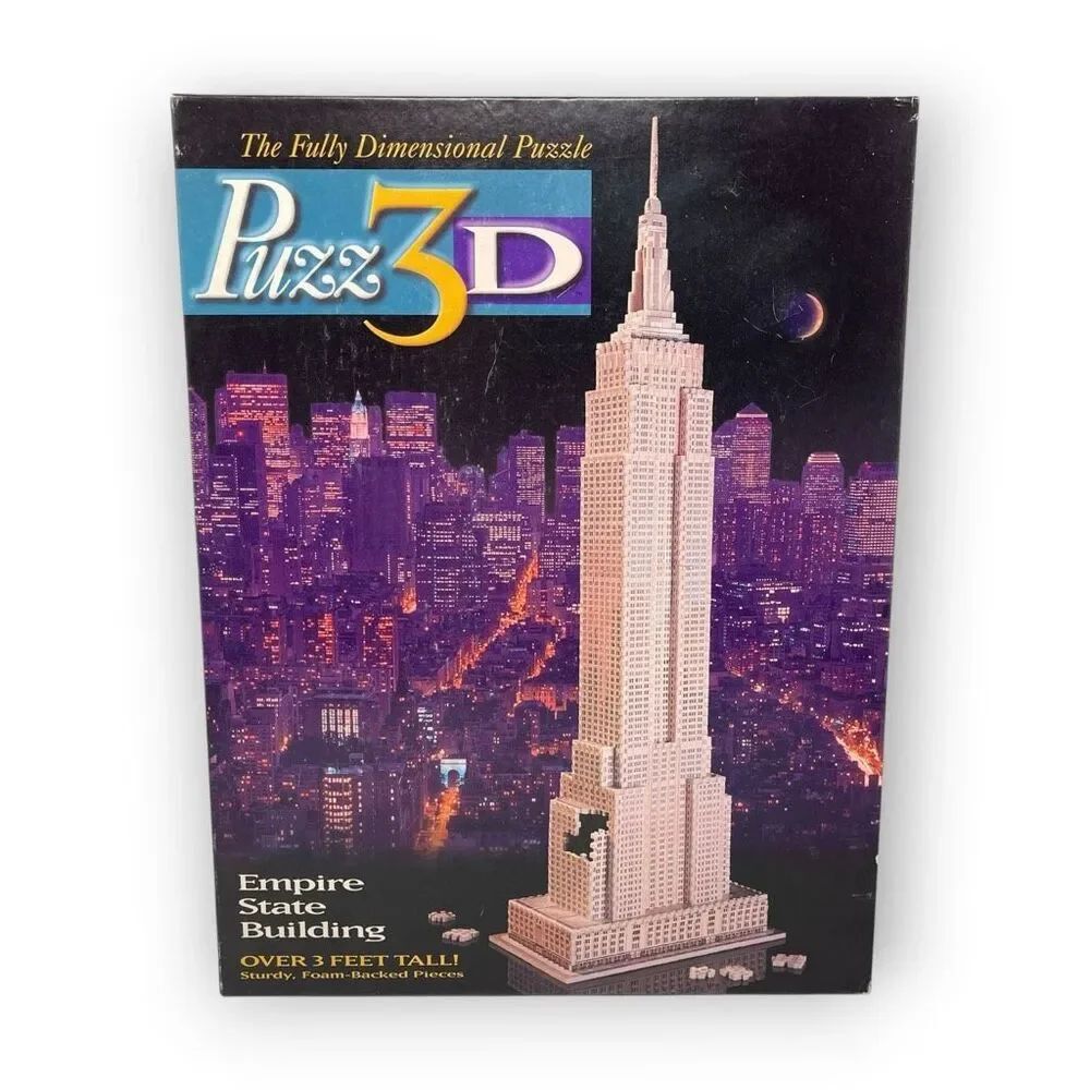 Puzz 3d Empire State Building NYC 902 Puzzle Wrebbit Milton Bradley 3 Foot